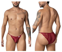 CandyMan Men's Underwear 99914 Lace Briefs Color Burgundy thumbnail 1