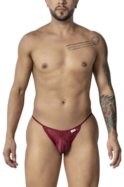 CandyMan Men's Underwear 99914 Lace Briefs Color Burgundy thumbnail 2