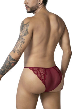 CandyMan Men's Underwear 99914 Lace Briefs Color Burgundy thumbnail 3