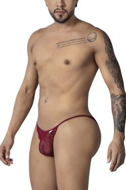 CandyMan Men's Underwear 99914 Lace Briefs Color Burgundy thumbnail 4