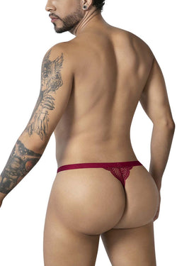 CandyMan Men's Underwear 99915 Lace Thongs Color Burgundy thumbnail 3