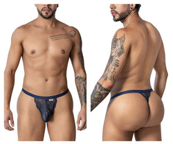 CandyMan Men's Underwear 99915 Lace Thongs Color Navy thumbnail 1