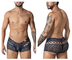 CandyMan Men's Underwear 99916 Lace Trunks Color Navy thumbnail 1