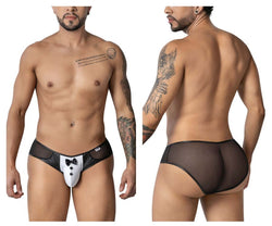 CandyMan Men's Underwear 99919 Tuxedo Briefs Color Black-White thumbnail 1
