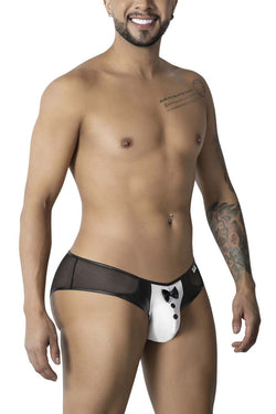 CandyMan Men's Underwear 99919 Tuxedo Briefs Color Black-White thumbnail 4