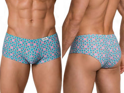 CandyMan 99922 Men's Underwear Printed Low Rise Trunks Color Printed Blue thumbnail 1