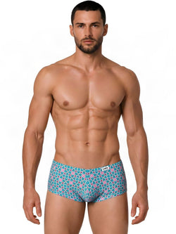 CandyMan 99922 Men's Underwear Printed Low Rise Trunks Color Printed Blue thumbnail 2