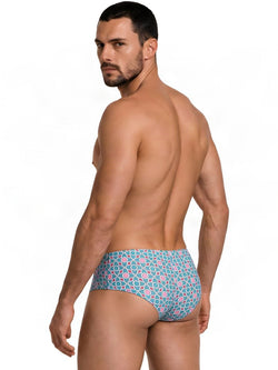 CandyMan 99922 Men's Underwear Printed Low Rise Trunks Color Printed Blue thumbnail 3