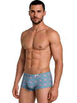 CandyMan 99922 Men's Underwear Printed Low Rise Trunks Color Printed Blue thumbnail 4