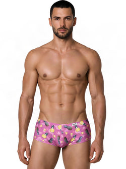 CandyMan 99922 Men's Underwear Printed Low Rise Trunks Color Printed Pink thumbnail 2
