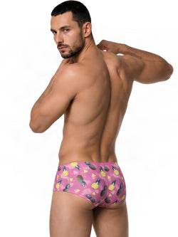 CandyMan 99922 Men's Underwear Printed Low Rise Trunks Color Printed Pink thumbnail 3