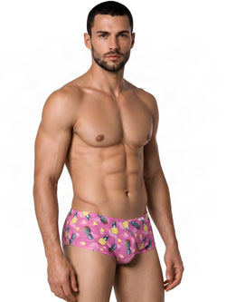 CandyMan 99922 Men's Underwear Printed Low Rise Trunks Color Printed Pink thumbnail 4