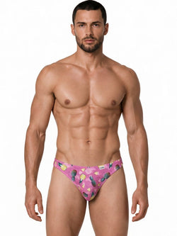 CandyMan 99923 Men's Underwear Printed Bikini Briefs Color Printed Pink thumbnail 2