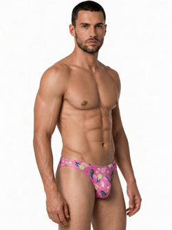 CandyMan 99923 Men's Underwear Printed Bikini Briefs Color Printed Pink thumbnail 4