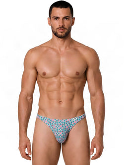 CandyMan 99924 Men's Underwear Printed Thong Color Printed Blue thumbnail 2