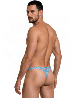 CandyMan 99924 Men's Underwear Printed Thong Color Printed Blue thumbnail 3