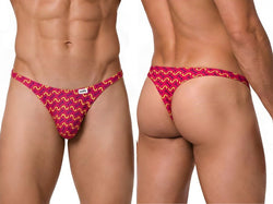CandyMan 99924 Men's Underwear Printed Thong Color Printed Fuchsia thumbnail 1