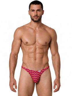 CandyMan 99924 Men's Underwear Printed Thong Color Printed Fuchsia thumbnail 2