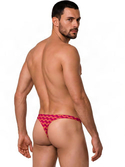 CandyMan 99924 Men's Underwear Printed Thong Color Printed Fuchsia thumbnail 3