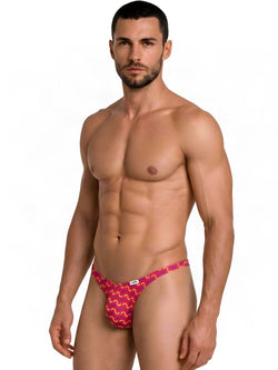 CandyMan 99924 Men's Underwear Printed Thong Color Printed Fuchsia thumbnail 4