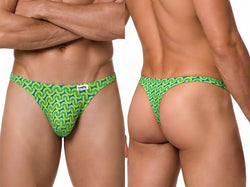 CandyMan 99924 Men's Underwear Printed Thong Color Printed Green thumbnail 1