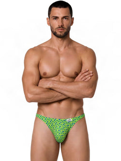 CandyMan 99924 Men's Underwear Printed Thong Color Printed Green thumbnail 2