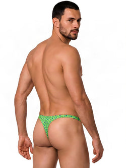 CandyMan 99924 Men's Underwear Printed Thong Color Printed Green thumbnail 3