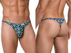 CandyMan 99924 Men's Underwear Printed Thong Color Printed Navy thumbnail 1
