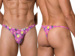 CandyMan 99924 Men's Underwear Printed Thong Color Printed Pink thumbnail 1