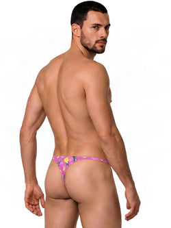CandyMan 99924 Men's Underwear Printed Thong Color Printed Pink thumbnail 3