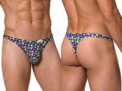 CandyMan 99924 Men's Underwear Printed Thong Color Printed Purple thumbnail 1
