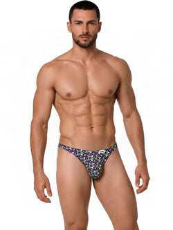 CandyMan 99924 Men's Underwear Printed Thong Color Printed Purple thumbnail 2