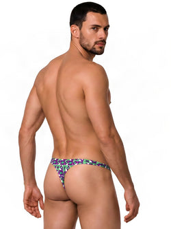 CandyMan 99924 Men's Underwear Printed Thong Color Printed Purple thumbnail 3