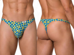 CandyMan 99924 Men's Underwear Printed Thong Color Printed Turquoise thumbnail 1