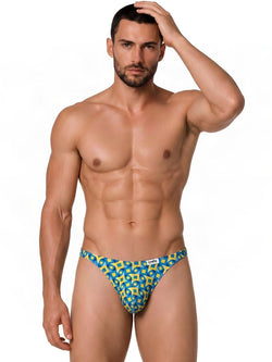 CandyMan 99924 Men's Underwear Printed Thong Color Printed Turquoise thumbnail 2