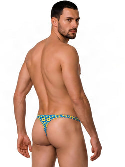 CandyMan 99924 Men's Underwear Printed Thong Color Printed Turquoise thumbnail 3