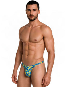 CandyMan 99924 Men's Underwear Printed Thong Color Printed Turquoise thumbnail 4