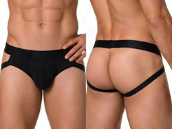 CandyMan 99925 Men's Underwear Supportive Strappy Jockstrap Color Black thumbnail 1