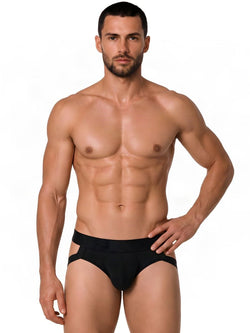 CandyMan 99925 Men's Underwear Supportive Strappy Jockstrap Color Black thumbnail 2