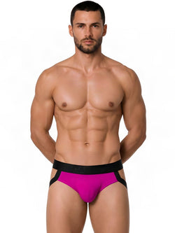 CandyMan 99925 Men's Underwear Supportive Strappy Jockstrap Color Magenta thumbnail 2