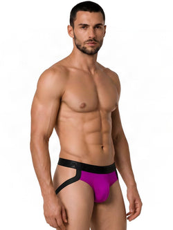 CandyMan 99925 Men's Underwear Supportive Strappy Jockstrap Color Magenta thumbnail 4