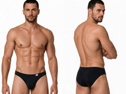 CandyMan 99928 Men's Underwear Bikini Sleek Low Rise Brief Color Black thumbnail 1