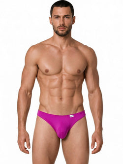 CandyMan 99928 Men's Underwear Bikini Sleek Low Rise Brief Color Magenta thumbnail 2