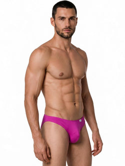 CandyMan 99928 Men's Underwear Bikini Sleek Low Rise Brief Color Magenta thumbnail 4