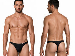 CandyMan 99930 Men's Underwear Sleek Low Rise Thong Color Black thumbnail 1