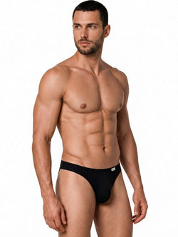 CandyMan 99930 Men's Underwear Sleek Low Rise Thong Color Black thumbnail 4