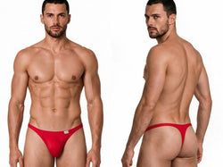 CandyMan 99930 Men's Underwear Sleek Low Rise Thong Color Red thumbnail 1