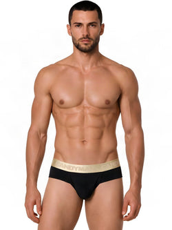 CandyMan 99932 Men's Underwear Sleek Contour Briefs Color Black-Gold thumbnail 2