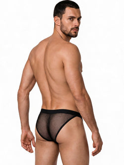 CandyMan 99933 Men's Underwear Seductive Mesh Bikini Color Black Mesh thumbnail 3