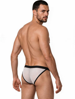 CandyMan 99933 Men's Underwear Seductive Mesh Bikini Color White Mesh thumbnail 3